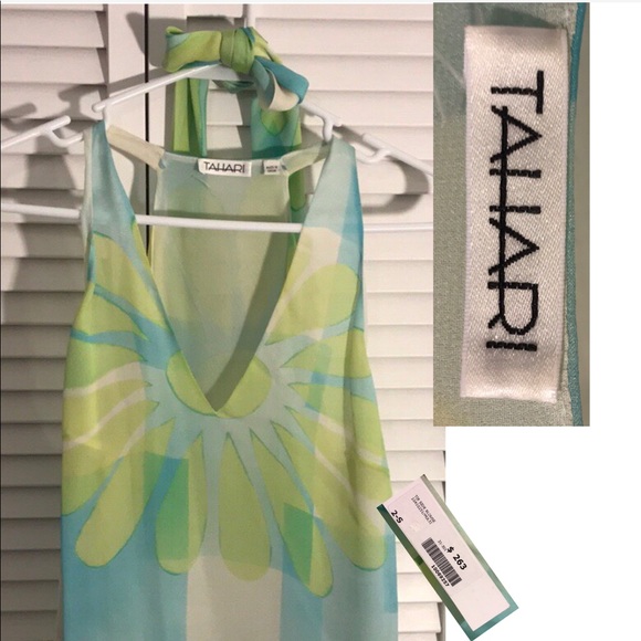 NWT Tahari silk blue/green lined tank (s) - Picture 2 of 8